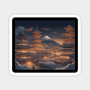 Enchanted Winter Pagoda Magnet