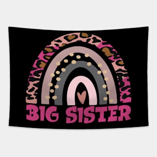 Big Sister Funny Gift Leopard Rainbow Fun Design Tapestry