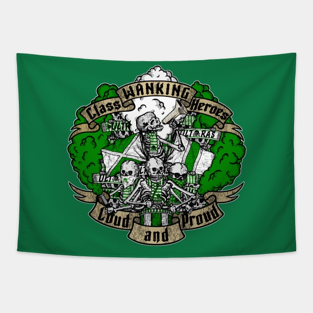 LOUD AND PROUD! (green and white edition) ULTRAS Tapestry by boozecruisecrew