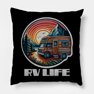 RV Life sunset Pillow