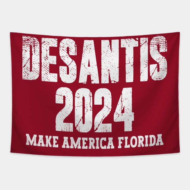 Ron DeSantis 2024 - Make America Florida Tapestry by Etopix