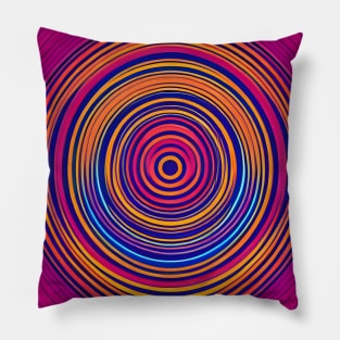 Concentric Wavy Lines (Pink) Pillow