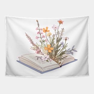 Wildflowers growing from an open book Tapestry