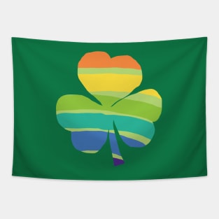 Rainbow Stripes Shamrock for St Patricks Day Tapestry