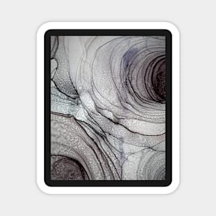 Black and Gray Abstract Rose Magnet