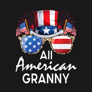 All American Granny 4th of July USA America Flag Sunglasses T-Shirt