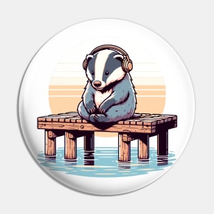 Lofi Badger Beats Pin