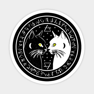 Black Cat Wicca Crescent Moon Norse Rune Magnet