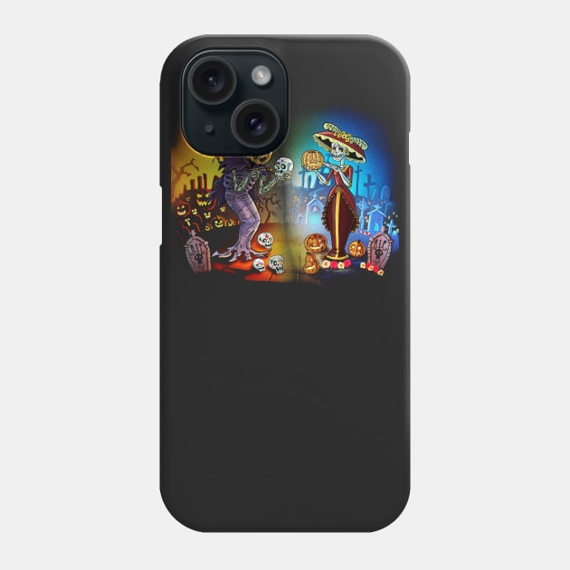 Halloween and Day of the Dead Spirits Phone Case by Rubtox