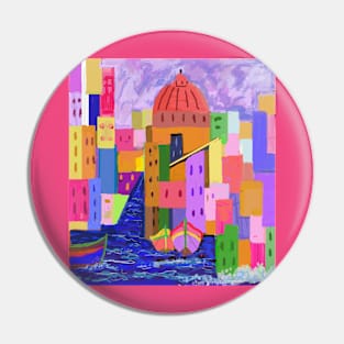 Seaside village Pin