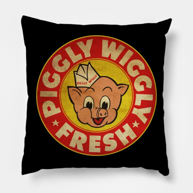 Piggly Wiggly Fresh | Yellow Style Pillow by sikecilbandel