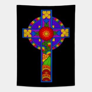 Rainbow Celtic Cross Tapestry