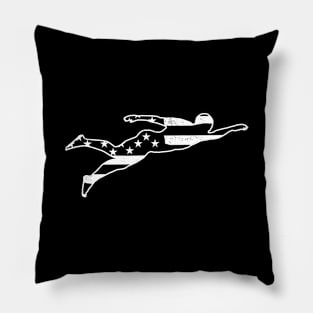 Swimming silhouette style of FLAG art Pillow