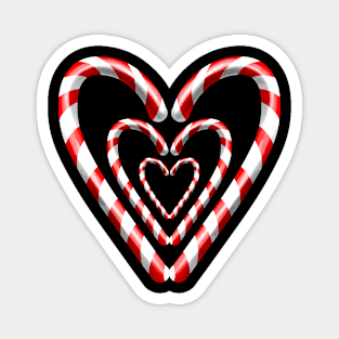 Sugar Canes Forming Hearts For Christmas Magnet