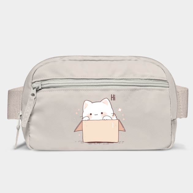 Cute Kawaii Cat says Hi by Luxinda