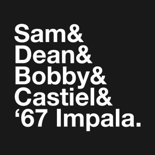 SUPERNATURAL Dean and Sam WINCHESTER Castiel Bobby Singer T-Shirt