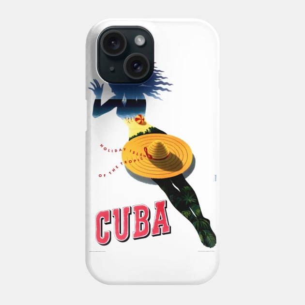 Vintage Travel Poster Cuba Holiday Isles of the Tropics Phone Case by vintagetreasure