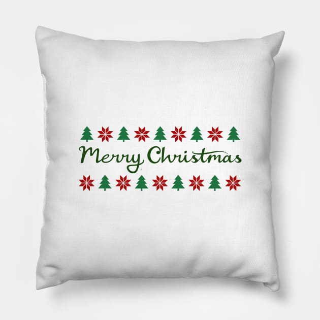 Merry Christmas+Tree+Diamond Pattern Pillow by NataliePaskell