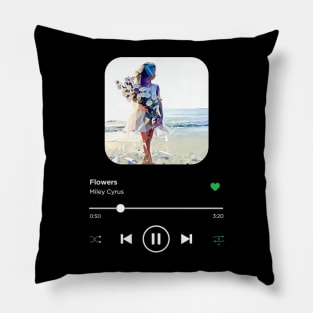 Flowers, Miley Cyrus, Music Playing On Loop, Alternative Album Cover Pillow
