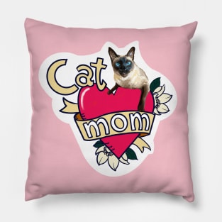 Siamese Cat Mom Tattoo Pillow