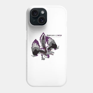 Asexuaeopteryx w/Text - Asexual Pride Archaeopteryx Phone Case