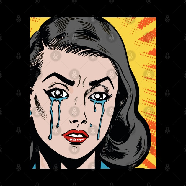 pop art crying girl by Tezatoons