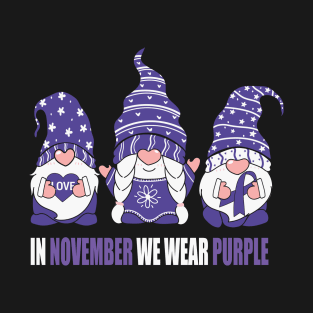 In November We Wear Purple Three Gnomes T-Shirt