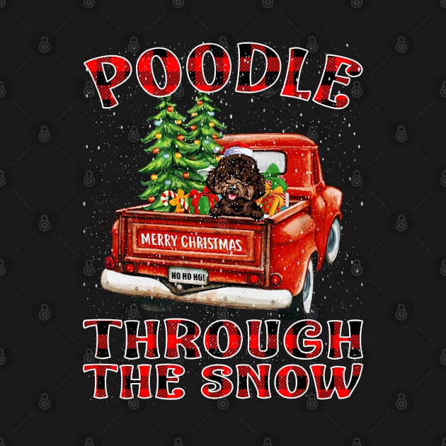 Christmas Poodle Through The Snow Dog Santa Truck Tree by intelus