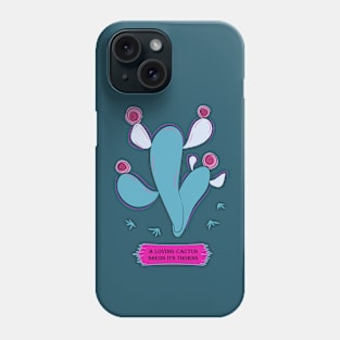 Blue bald cactus Phone Case