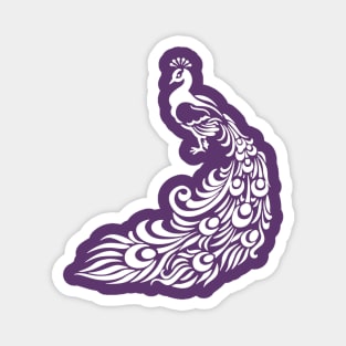 Extravagant White Peacock Magnet