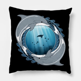 Twin Dolphins Pillow