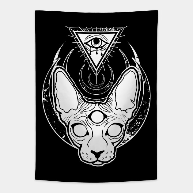 All seeing Sphynx Tapestry by Von Kowen