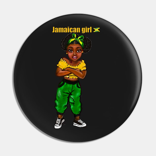 Jamaican girl with crossed arms and colours of Jamaican flag in black green and gold inside a heart shape Pin by Artonmytee