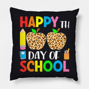 100 Days Of School Leopard Print Teacher And Student Pillow