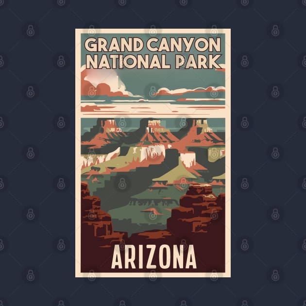 A Vintage Travel Art of the Grand Canyon National Park - Arizona - US by goodoldvintage