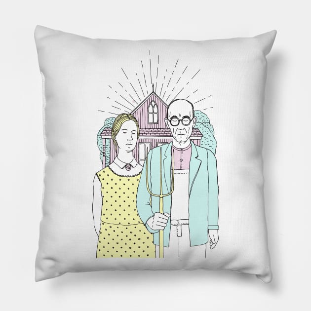 American Gothic Pillow by astronaut