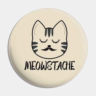 cat mustache Funny meowstache Pin