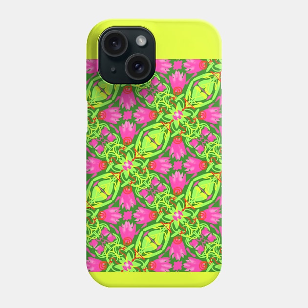 Tulips flowers colorful pattern Phone Case by maryglu