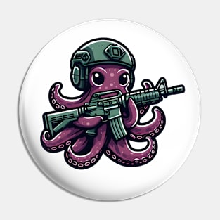 Tactical Octopus Adventure Tee: Where Intelligence Meets Style Pin