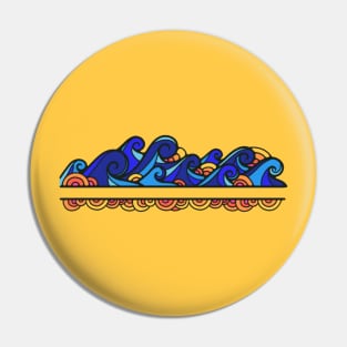 Sunset Waves Pin