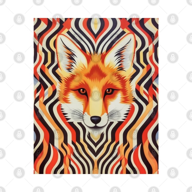 Spectrum Fox: Radiant Op Art Red Fox by Unboxed Mind of J.A.Y LLC 