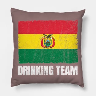 Bolivian Drinking Team Graphic for Men Women Funny Bolivia Flag Pillow