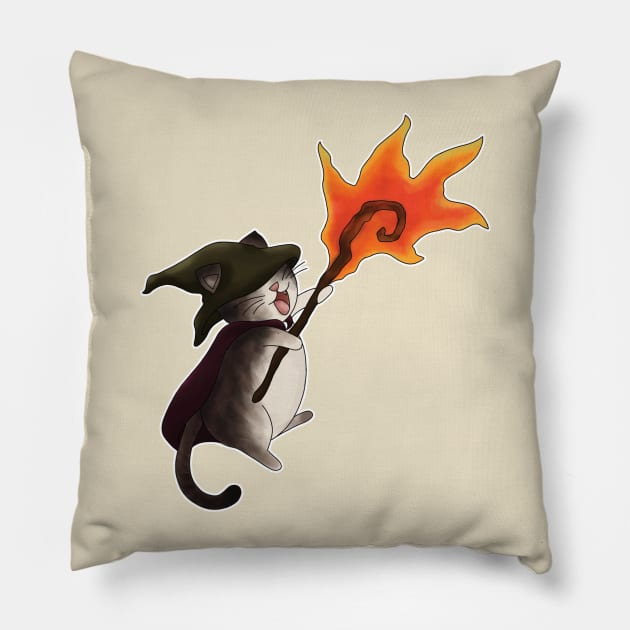 Epic cat mage Pillow by Mukoku