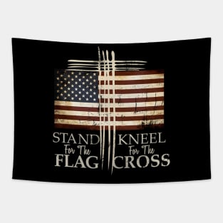 Stand For The Flag Kneel For Cross Love Usa Tapestry