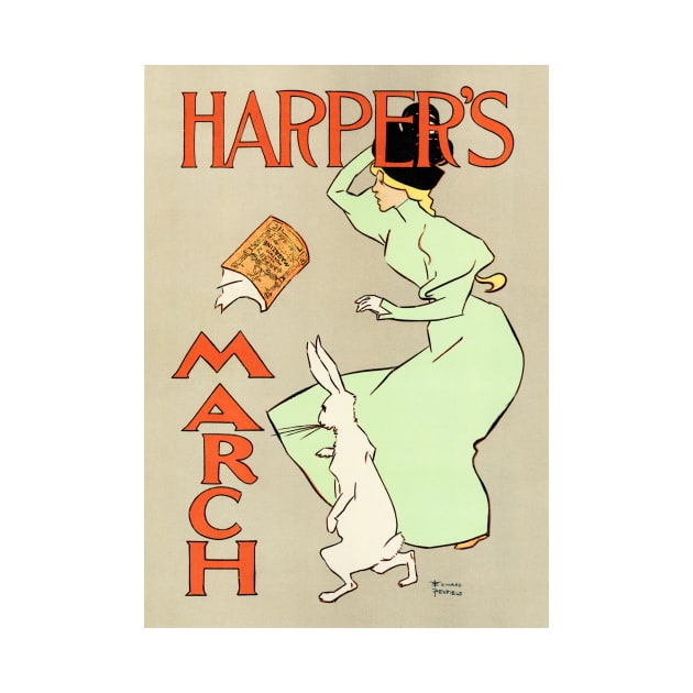 HARPER'S MARCH Cover by American Poster Artist Edward Penfield Vintage Magazine Advert by vintageposters