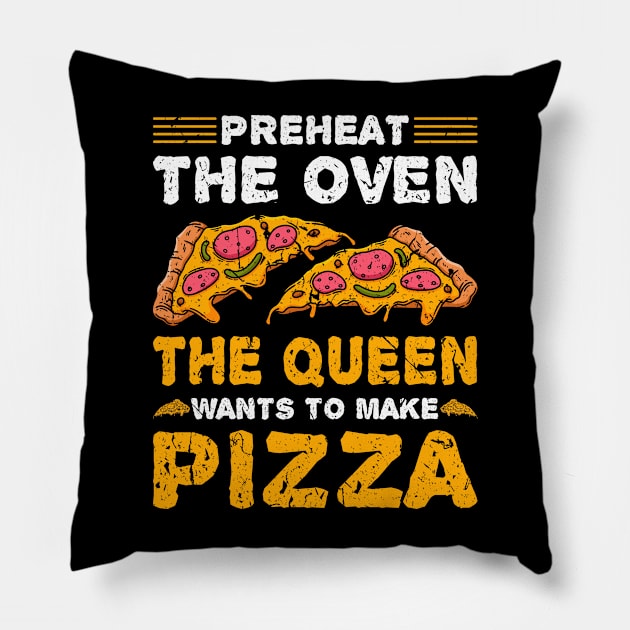 Queen Make Pizza Funny Pizza Maker Pillow by Humbas Fun Shirts