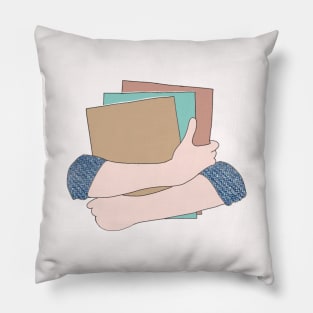 Hands Embracing Books - Hands Holding Books Pillow