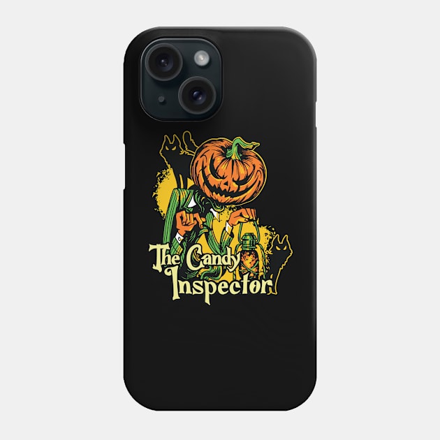 Candy Inspector Halloween Pumpkin Design Phone Case by Graphic Duster