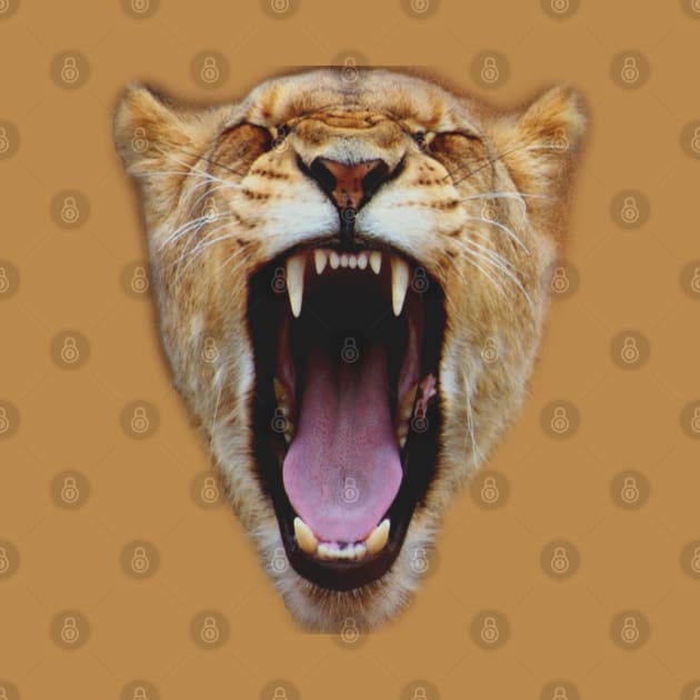 Lion Face Roar by byfab