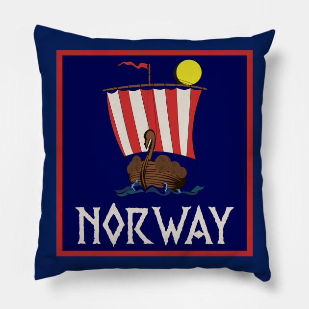 Norway drakkar ship Pillow by Doswork